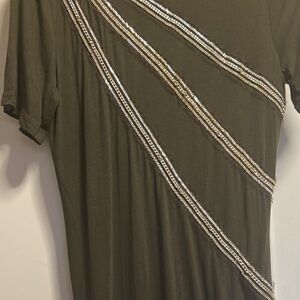VTG Roberto Cavalli Chain Embellished Ruched Jersey Dress